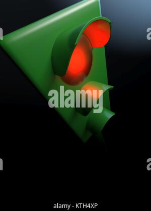 Ampel mit rot leuchtet auf - 3D-Rendering Stockfoto