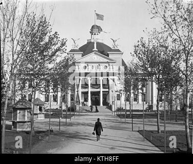 Die Nebraska Gebäude am Transport und International Exposition. Diese weltweit Messe war in Omaha, Nebraska vom 1. Juni bis zum 1. November 1898 statt. Bild vom Original kamera Nitrat negativ. Stockfoto