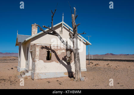 Verlassenen und verfallenen Bahnhof bei Garub, Namibia Stockfoto