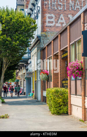 Der Water Street in der Viktorianischen Hafenstadt & Arts Community von Port Townsend auf der Olympic Halbinsel in Washington, Vereinigte Staaten Stockfoto