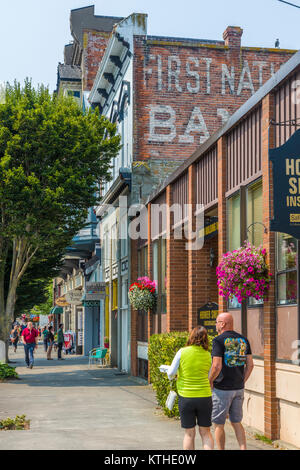 Der Water Street in der Viktorianischen Hafenstadt & Arts Community von Port Townsend auf der Olympic Halbinsel in Washington, Vereinigte Staaten Stockfoto