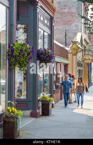 Der Water Street in der Viktorianischen Hafenstadt & Arts Community von Port Townsend auf der Olympic Halbinsel in Washington, Vereinigte Staaten Stockfoto