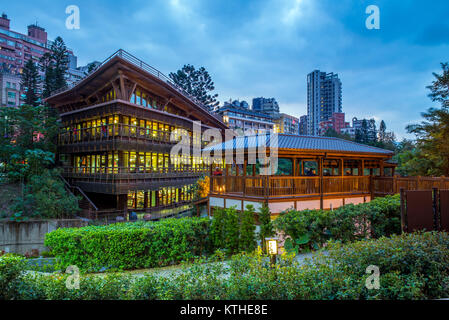 Nacht der Bibliothek in beitou, Taipei, Taiwan Stockfoto