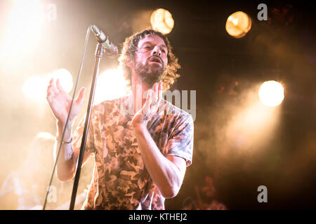 Das British blues-rock Band die Abstinenzbewegung führt ein Live Konzert von John Dee in Oslo. Hier Sänger, Songwriter und Musiker Phil Campbell ist live auf der Bühne gesehen. Norwegen, 09.02 2016. Stockfoto