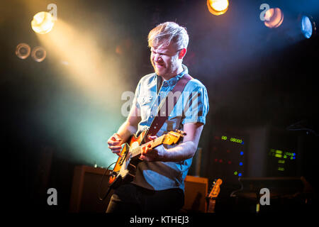 Das British blues-rock Band die Abstinenzbewegung führt ein Live Konzert von John Dee in Oslo. Hier Gitarrist Paul Sayer ist live auf der Bühne gesehen. Norwegen, 09.02 2016. Stockfoto