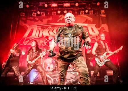 Die deutsche Heavy Metal Band U.D.O. führt ein Live Konzert in der Union Szene in Oslo. Hier band Gründer und Sänger Udo Dirkschneider wird gesehen, live auf der Bühne. Norwegen, 18/02 2016. Stockfoto