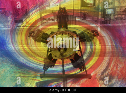 Oldtimer Rotary Engine Stockfoto