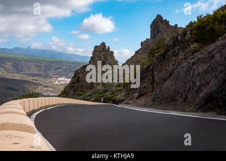 Einsame Mountain Road, Teide Teneriffa Kanarische Inseln Stockfoto