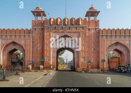 Sanganeri Tor im Morgenlicht, Jaipur, Rajasthan, Indien Stockfoto