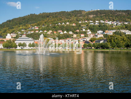 Lille Lungegardsvannet See in Bergen. Stockfoto