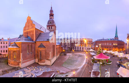 Weihnachtsmarkt in Riga, Lettland Stockfoto