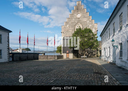 Haakons Halle innen Festung Bergenhus in Bergen. Stockfoto