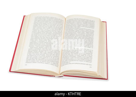 Altes Buch auf dem weißen Hintergrund geöffnet Stockfoto