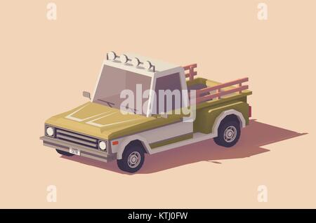 Vektor Low Poly Pickup Truck Stock Vektor