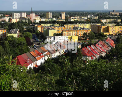 Foto vom 19. Juli 2013 aus der Sicht eines Segelfliegers, das die Landschaft während des Fluges vom Cockpit aus erfasst. Das Bild bietet eine einzigartige Perspektive auf das darunter liegende Gelände. Stockfoto