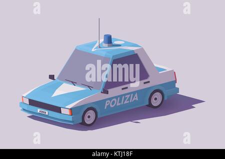 Vektor Low Poly italienische Polizei Auto Stock Vektor