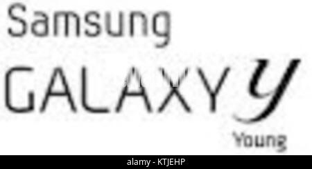 Das Galaxy Y-Logo repräsentiert die Smartphones der Galaxy Y-Serie von Samsung und zeigt das Branding für Mobiltechnologie und Unterhaltungselektronik. Stockfoto