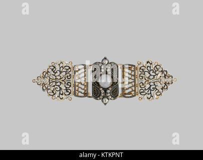 Eine historische Gürtelschnalle aus der Sammlung des Metropolitan Museum of Art (MET DP 12990 008). Stockfoto