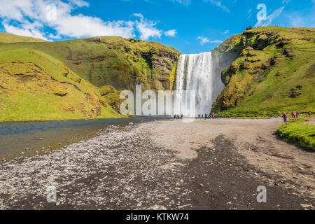 Skogafoss Wasserfall Island Stockfoto