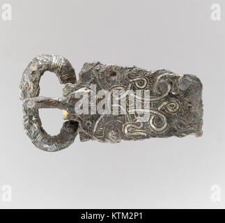 Diese Gürtelschnalle ist Teil der Sammlung des Metropolitan Museum of Art Er zeichnet sich durch detailgetreue Handwerkskunst aus und spiegelt Modetrends aus seiner Zeit wider. Stockfoto