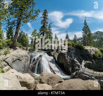 Shirley Lake Trail Wasserfall in Squaw Valley Tahoe Stockfoto