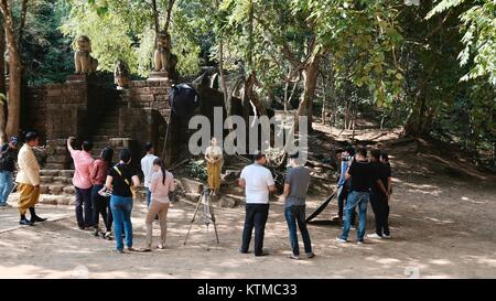 Eingang zum malerischen Religiösen geistlichen Phnom Banan Prasat Banan längst vergangene angkorianische Ruine Angkor Wat Ära 11 Century-Built durch Jayarvarman VII Battambang Kambodscha Stockfoto