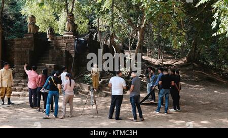 Eingang zum malerischen Religiösen geistlichen Phnom Banan Prasat Banan längst vergangene angkorianische Ruine Angkor Wat Ära 11 Century-Built durch Jayarvarman VII Battambang Kambodscha Stockfoto