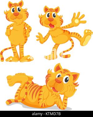 Illustraiton von Ginger cat auf Weiß Stock Vektor