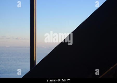 Blick vom John Hancock Tower in Chicago enthüllt eine Luftaufnahme des Lake Michigan, Stockfoto