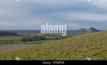 Ein Boxing Day Spaziergang durch Kingston Deverill, Wiltshire, Großbritannien Stockfoto