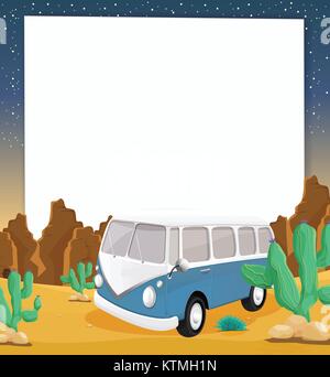 Abbildung: camper Van in der Wüste Stock Vektor