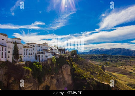 Ronda. Herrliche Aussicht in der Stadt Ronda in der Provinz der Stadt Malaga. Andalusien, Spanien. Foto - 13 n ovember 2017 Stockfoto