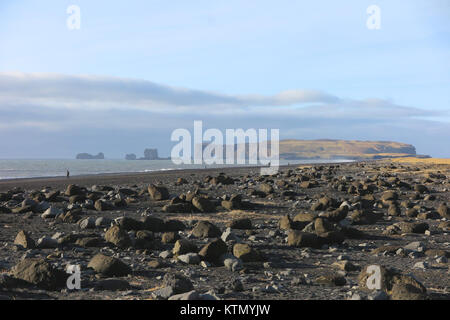 Schwarzen Sand Strand in Island Stockfoto