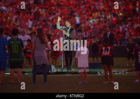 Rio De Janeiro, Brasilien. 27 Dez, 2017. Sänger Jermaine Jackson, ehemaliges Mitglied der Jackson Five Gruppe vor dem Zico Star Spiel im Maracana-Stadion in Rio de Janeiro, RJ statt. Credit: Celso Pupo/FotoArena/Alamy leben Nachrichten Stockfoto