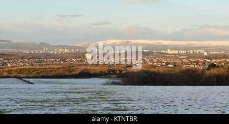 Glasgow, Schottland, Großbritannien. 27. Dezember 2017. 27., Dezember 2017. Wetter in Großbritannien. In den umliegenden Gebieten von Glasgow und im Westen Schottlands im Vereinigten Königreich herrscht weiterhin Frost Stockfoto