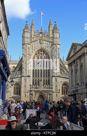 Westfenster, Bath Abbey, Badewanne Stockfoto