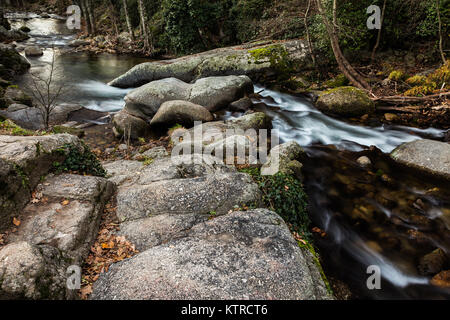 Landschaft in der Nähe von Garganta la Olla, Caceres. Der Extremadura. Spanien. Stockfoto