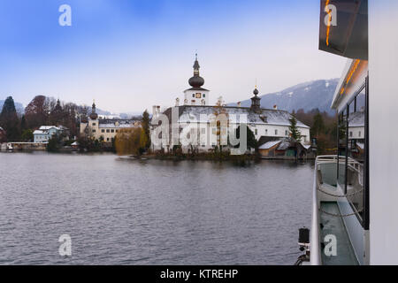 Traunsee Schloss Schloss Orth, Gmunden, Oberösterreich, Österreich Traunstein Stockfoto