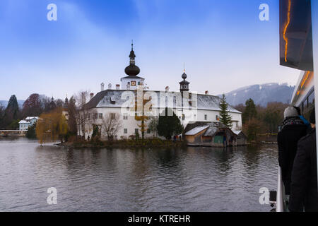 Traunsee Schloss Schloss Orth, Gmunden, Oberösterreich, Österreich Traunstein Stockfoto