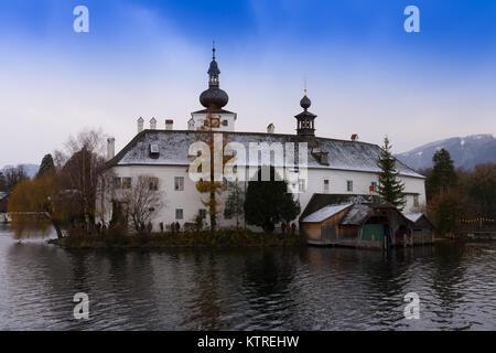 Traunsee Schloss Schloss Orth, Gmunden, Oberösterreich, Österreich Traunstein Stockfoto