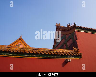 Das Gebäude in der Verbotenen Stadt. Die berühmtesten Imperial Palace in Asien. Stadt Beijing, China. 24. Oktober, 2017 Stockfoto