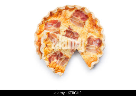 Studio geschossen von einem einzigen quiche vor einem weißen Hintergrund - Johannes Gollop Stockfoto