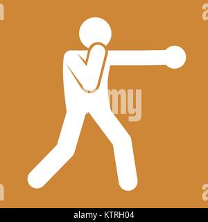 Boxing Punch Umrisse Sport Abbildung Symbol Vektor Illustration Graphic Design Stock Vektor