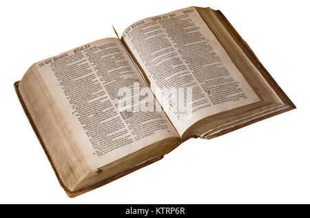 1549 Matthews Bibel öffnen bei Psalmen Stockfoto