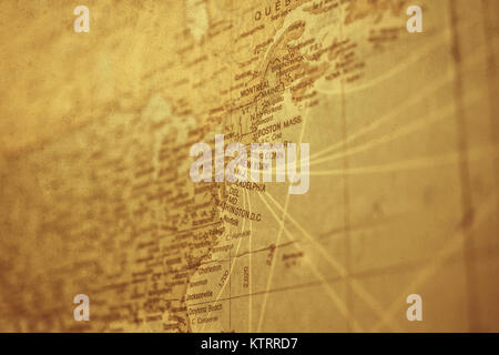 Vintage New York Karte mit alten grunge Papier Textur für Hintergrund Travel Concept Stockfoto