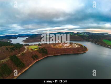 Luftbild der Biggesee in Nrw in Deutschland im Winter Stockfoto