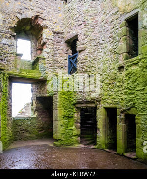 Innere Sicht in Dunnottar Castle, in der Nähe von Stonehaven, Schottland. Stockfoto