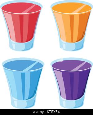 Abbildung: 4 Shot Gläser Stock Vektor