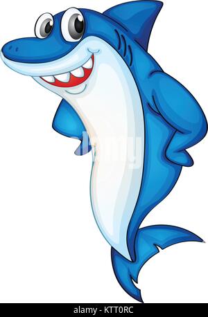 Komisch shark Zeichen auf weißem Stock Vektor