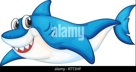 Abbildung: Ein blauer und weißer Hai Stock Vektor